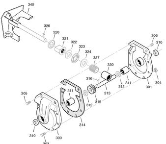 Gear Case Diagram and Parts List for 627904X16B 2004 Briggs and Stratton Snow Blower
